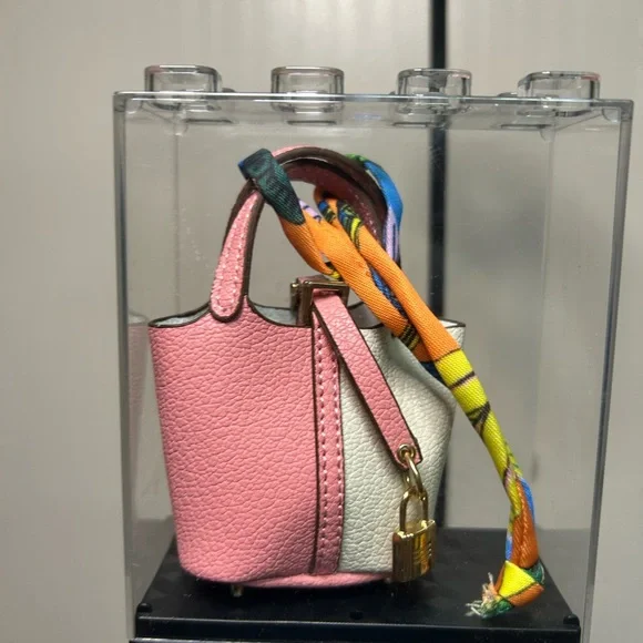 Mini Fashion Handbag Charms-(snake skin print and pink and white only left) - Picture 2 of 3